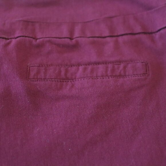 Zac & Rachel Pull On Ankle Stretch Pants Tapered Burgundy Nylon Womens Size 10 - Picture 14 of 14